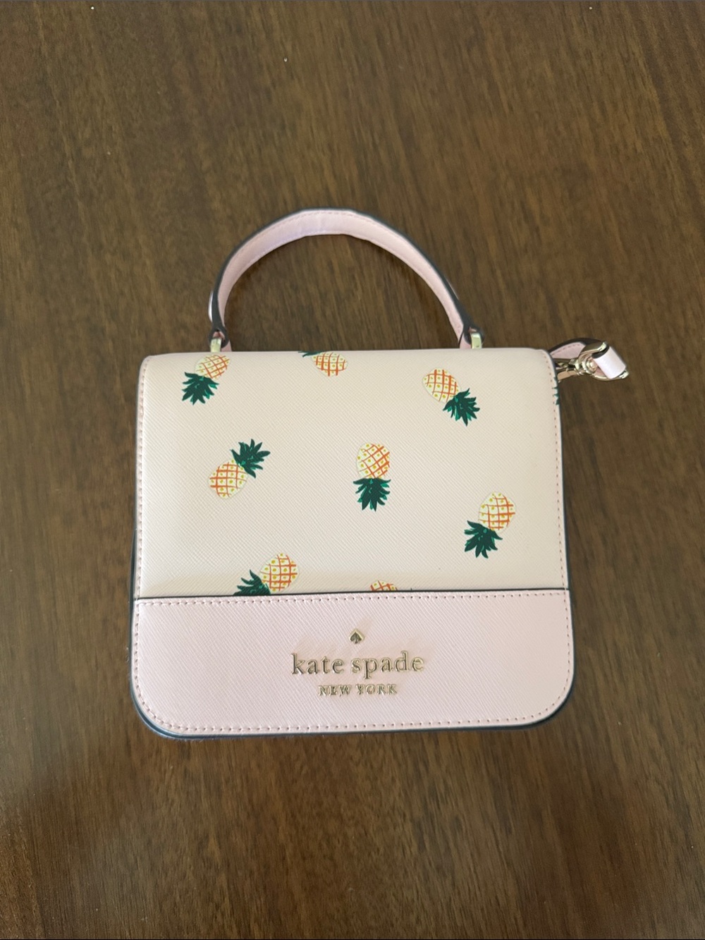 Kate Spade Pink & Cream Pineapple Top-Handle Bag